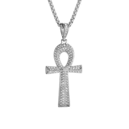 Gold Ankh Cross Pendant – Stainless Steel Key of Life Necklace for Men & Women