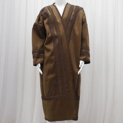 Wholesale Men's Scalp Abaya Men Winter Fur Thicken Suede Men's Robe Cardigan Bisht Muslim Coat Fleece Warm Islam Clothing
