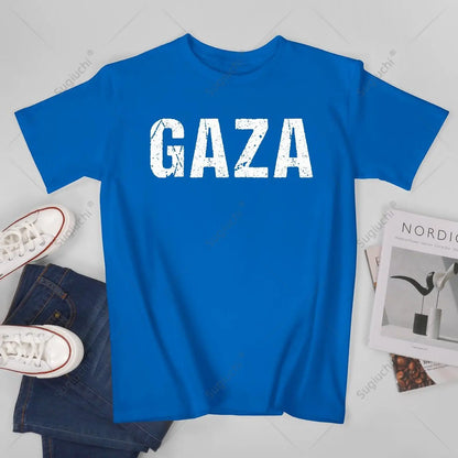Unisex Men Vintage Gaza Palestine City Tshirt Tees T Shirts Women Boys 100% Cotton T-Shirt