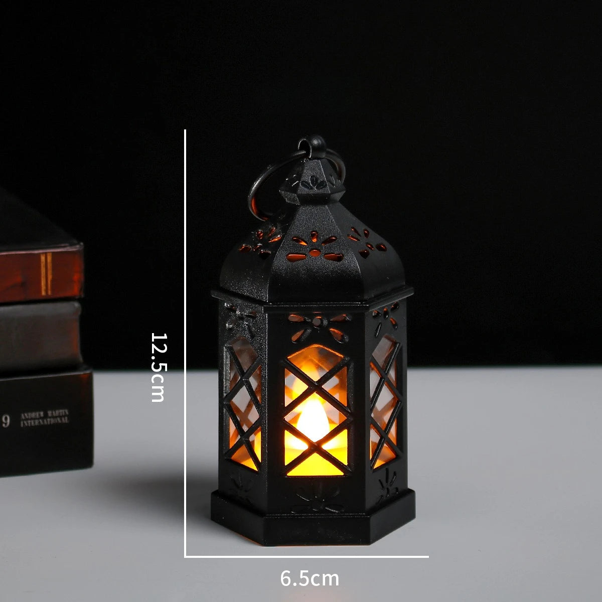 Retro Desktop Lamp Atmosphere Decoration Creative Gift Hexagonal Wind Candle Led Wind Lamp Portable Small Horse Lamp.