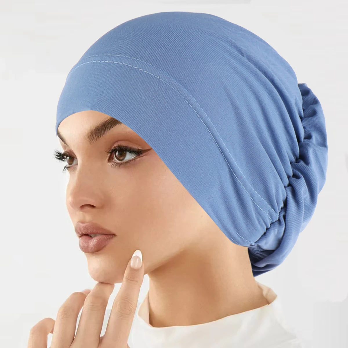 Muslim Fashion Women Hijabs Soft Stretch Solid Color Turban Hat Cancer Chemo Beanies Caps Headwear Headwrap Hair Accessories