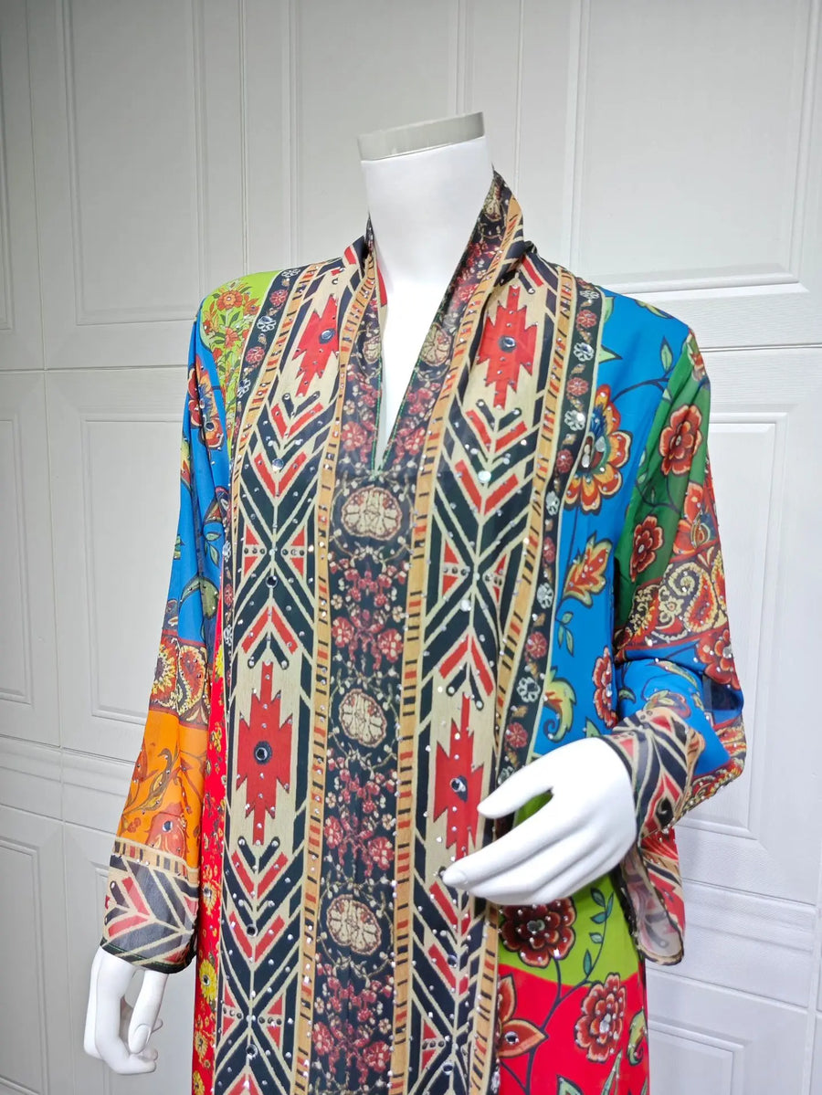 Zahraa Ramadan – The Rhinestone Floral Abaya for the Muslim Woman in America