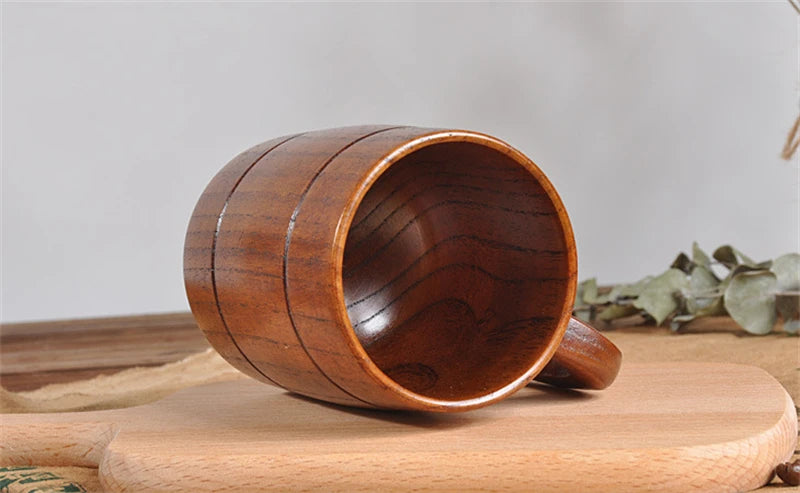 Handmade Spruce Wood Cups – Natural Big Belly Mug for Tea, Coffee & Milk
