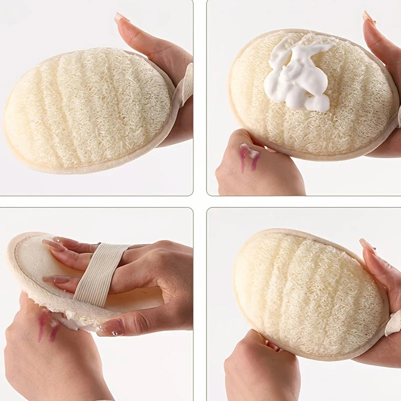 Natural Loofah Body Scrubber Bath Exfoliating Sponge Soft Shower Brush Cleaner Pad Exfoliator Shower Puff Body Skin  Tool