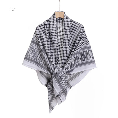Arab Shemagh Muslim Keffiyeh Head Wrap Tactical Desert Head Neck Scarf Military Shawl Arabic Scarf Headwear with Agal Rope