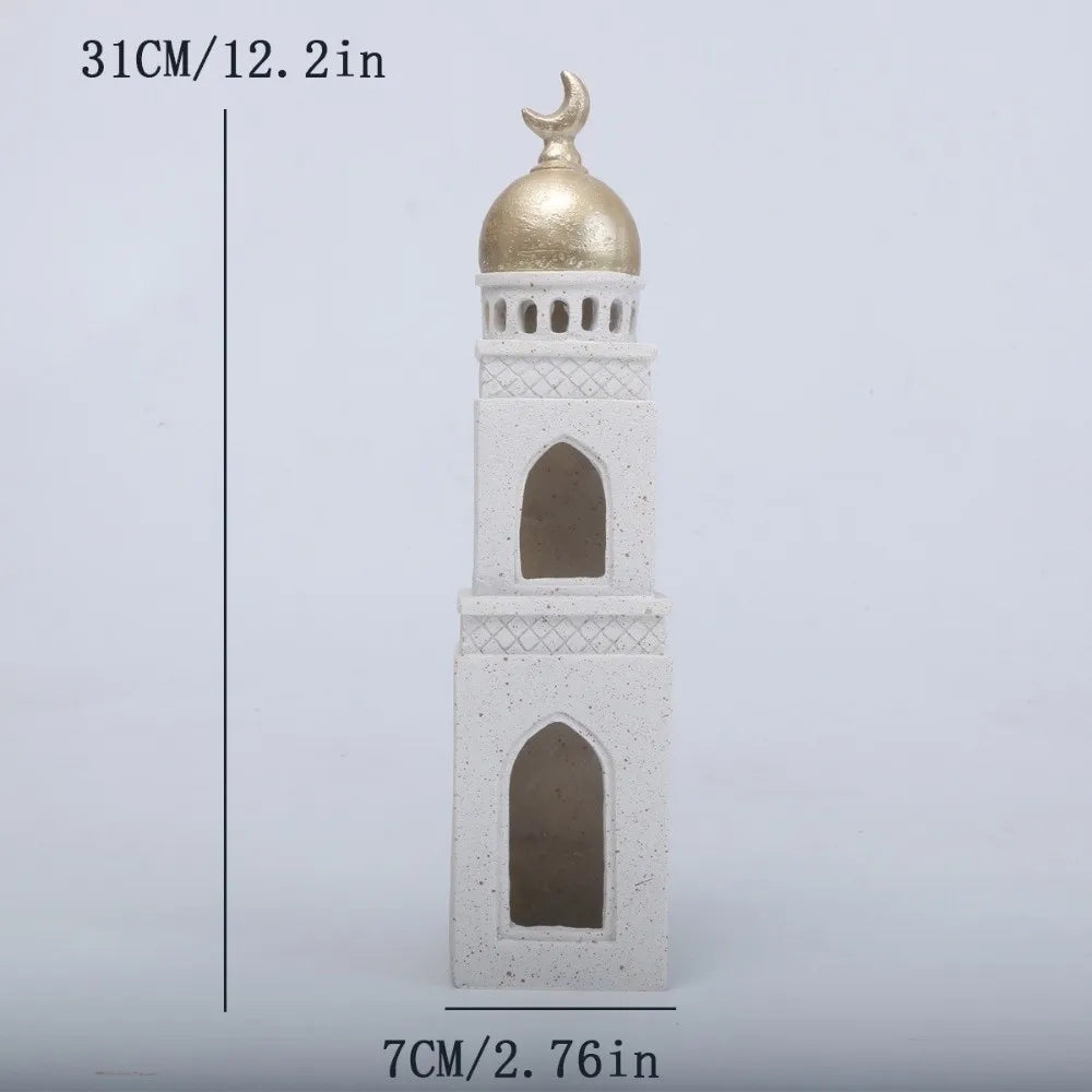 Middle Eastern Style Resin Statue Decor Kaaba Dome Castle House Mosque Islamic Desktop Ornament Islamic Theme Ramadan Muslim