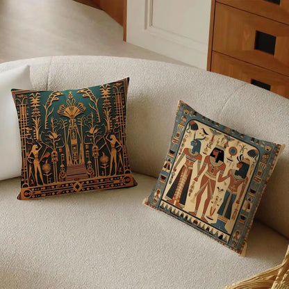 Pharaoh Cushion Cover – Egyptian Art Pillowcase, Anti-Dustmite Sofa Decor