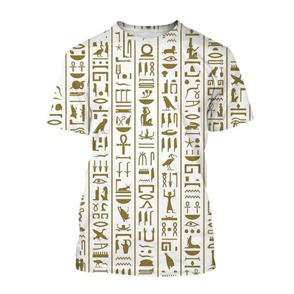 Pharaoh Anubis & Horus 3D T-Shirt – Unisex Retro Egyptian Gods Print Tee