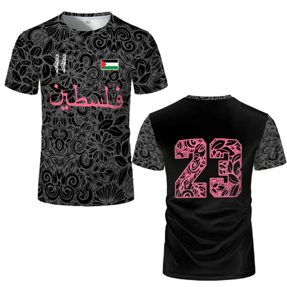 Palestine Football Jersey Youth & Adults Breathable Outdoor Soccer Training Uniform Palestinian Flag Digitally Printed T-shirt