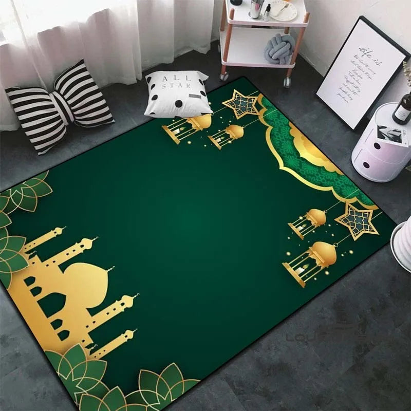 Soft Islamic Prayer Rug for Muslim Women, Elegant Carpet, Home Decoration Portable Prayer