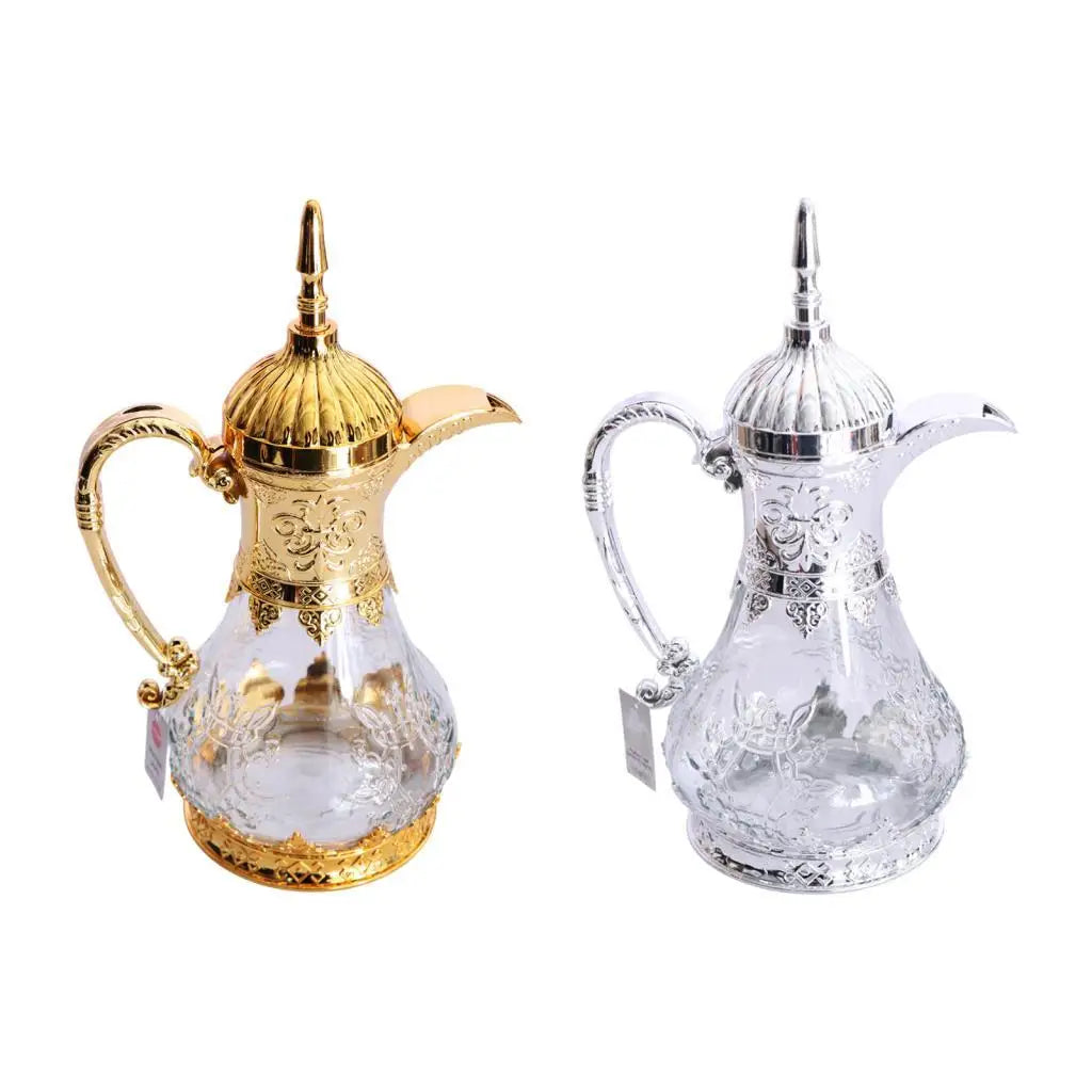 Arabic Glass Coffee Carafe – 1600ml Versatile Teapot for Eid, Travel & Gatherings