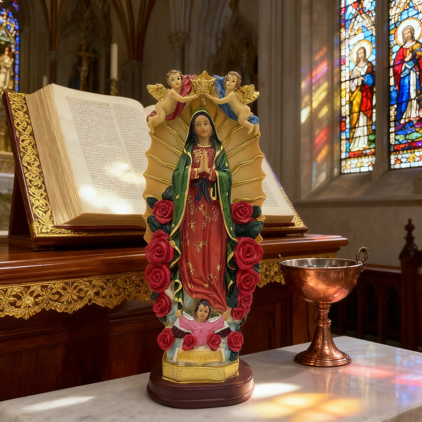 Statue of the Birth of Jesus by the Virgin Mary，the Size Is28cm/11.02in，Collectible Small Statue Ornaments，Ramadan Gifts