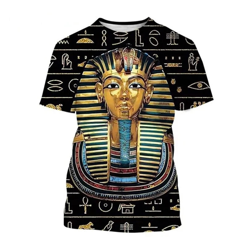 Pharaoh 3D Graphic T-Shirt – Unisex Egyptian Summer Tee, Oversized Casual Top