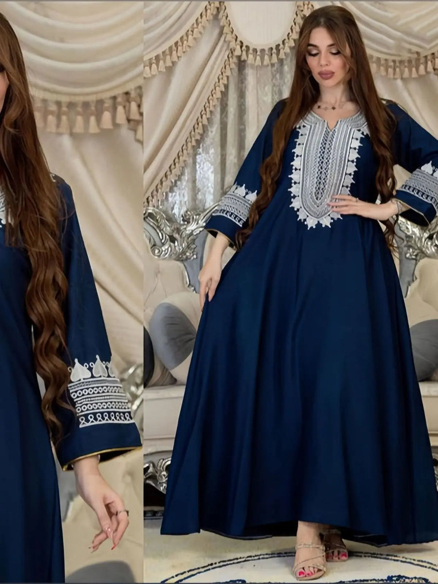 Lace & Legacy – Embroidered Party Abaya for the Arab Woman in America