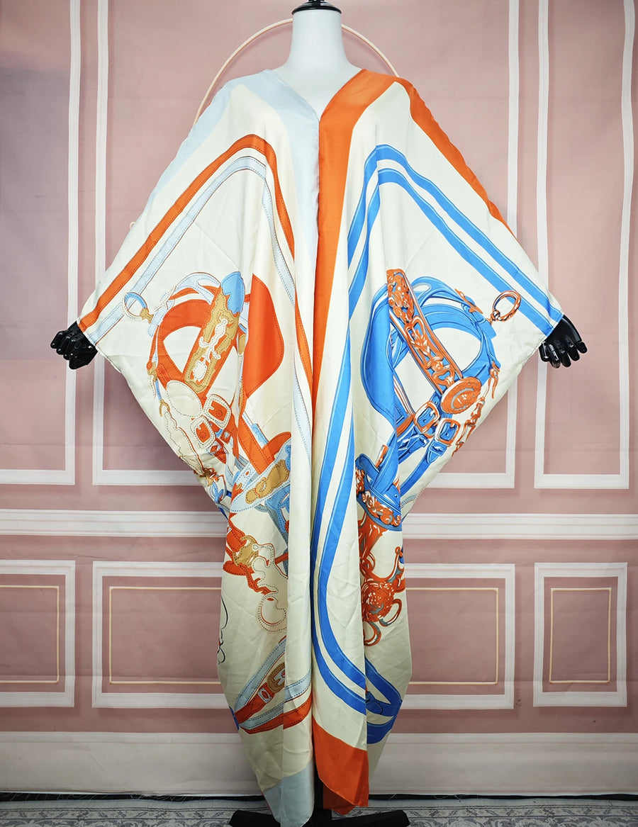 Kuwait Breeze – Printed Silk Kaftan for the Muslim Woman in America