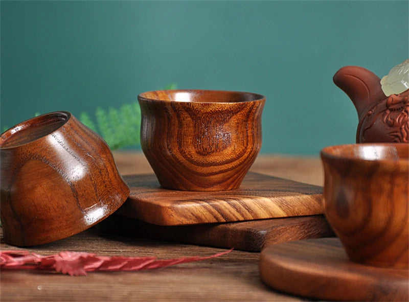 Handmade Spruce Wood Cups – Natural Big Belly Mug for Tea, Coffee & Milk