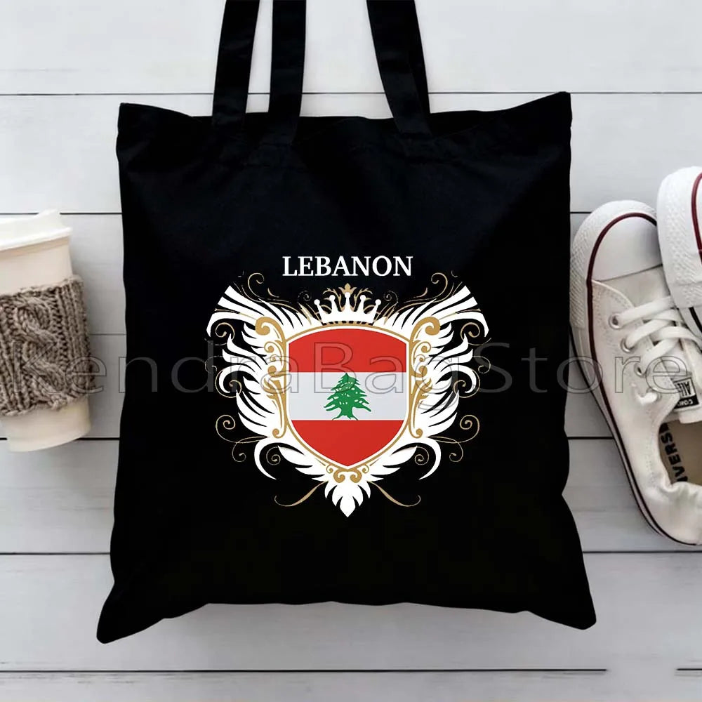 Ya Beirut – Lebanon Flag Heart Canvas Shoulder Tote