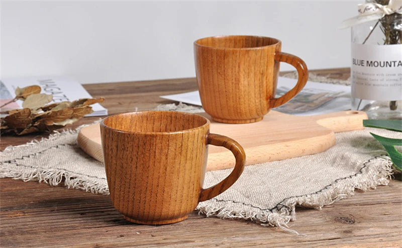 Handmade Spruce Wood Cups – Natural Big Belly Mug for Tea, Coffee & Milk