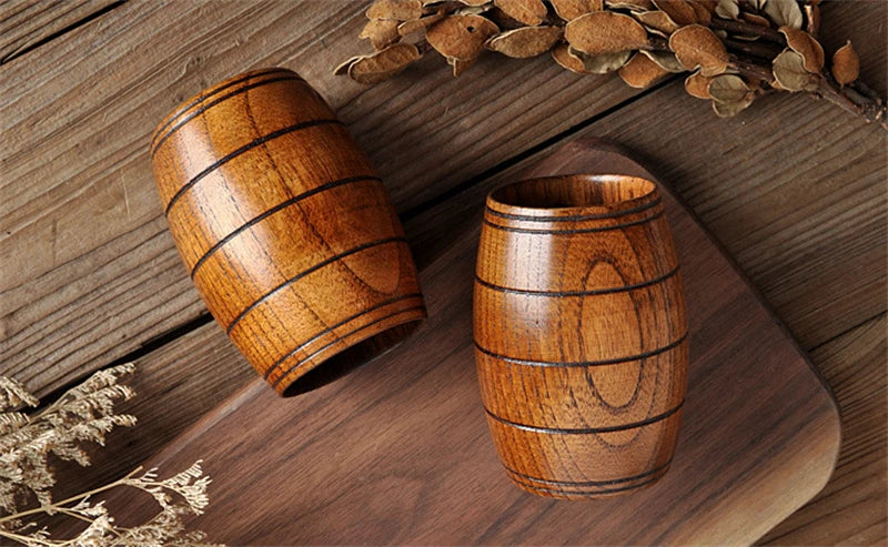 Handmade Spruce Wood Cups – Natural Big Belly Mug for Tea, Coffee & Milk
