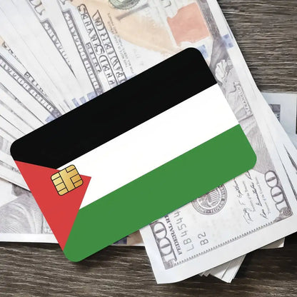 Palestine Flag Card Stickers Waterproof Film skin Cover 4PCS Credit Card stickers Debit Front Decoration Bank Subway Pass