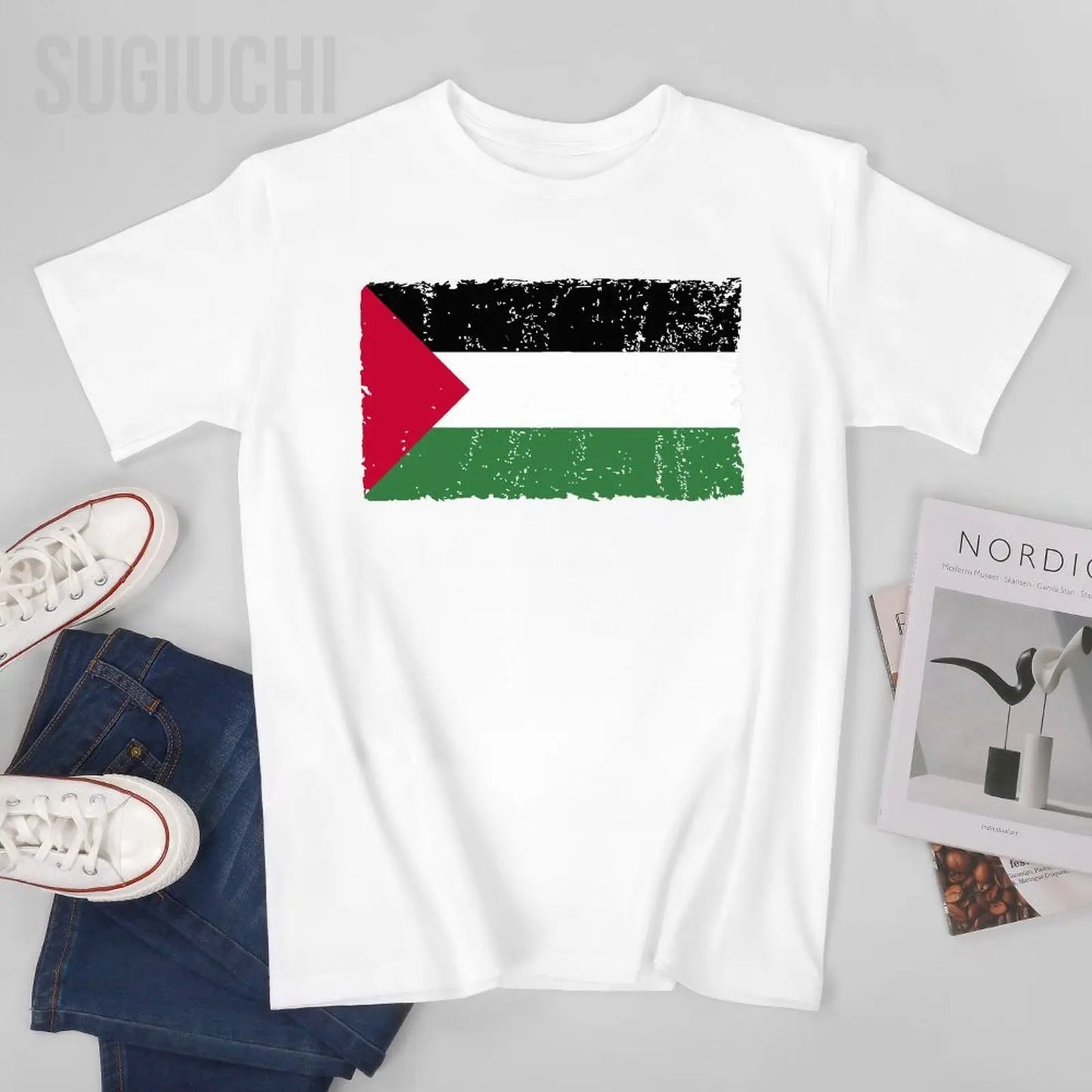 Unisex Men Palestine Flag Proud Palestinian Gaza Arabic Tshirt Tees T Shirts Women Boys 100% Cotton T-Shirt