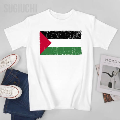 Unisex Men Palestine Flag Proud Palestinian Gaza Arabic Tshirt Tees T Shirts Women Boys 100% Cotton T-Shirt