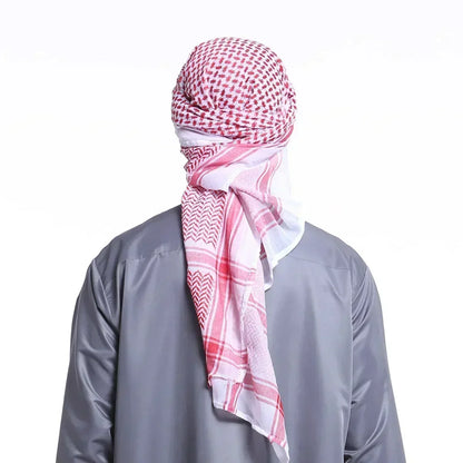 Arab Shemagh Muslim Keffiyeh Head Wrap Tactical Desert Head Neck Scarf Military Shawl Arabic Scarf Headwear with Agal Rope