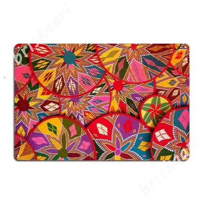 Ethiopian Patterns Metal Signs Wall Mural Customize Ethiopian Cultural Colorful Traditional Habesha Art Work Tin sign Posters