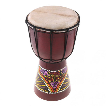 6in African Djembe Drum Hand-Carved -Wood Goat-Skin Traditional African Musical Instrument African Djembe Hand-Carved Drum