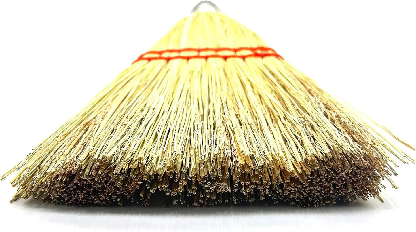 12 Inch Corn Broom Mini Whisk, Natural Straw with Metal Hang for Outdoor Porch Driveway Halloween Decor