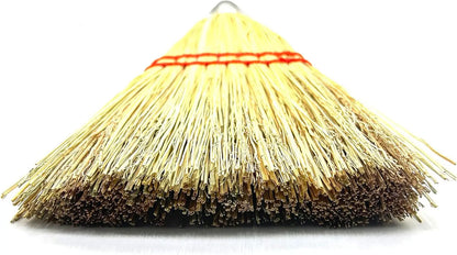 12 Inch Corn Broom Mini Whisk, Natural Straw with Metal Hang for Outdoor Porch Driveway Halloween Decor