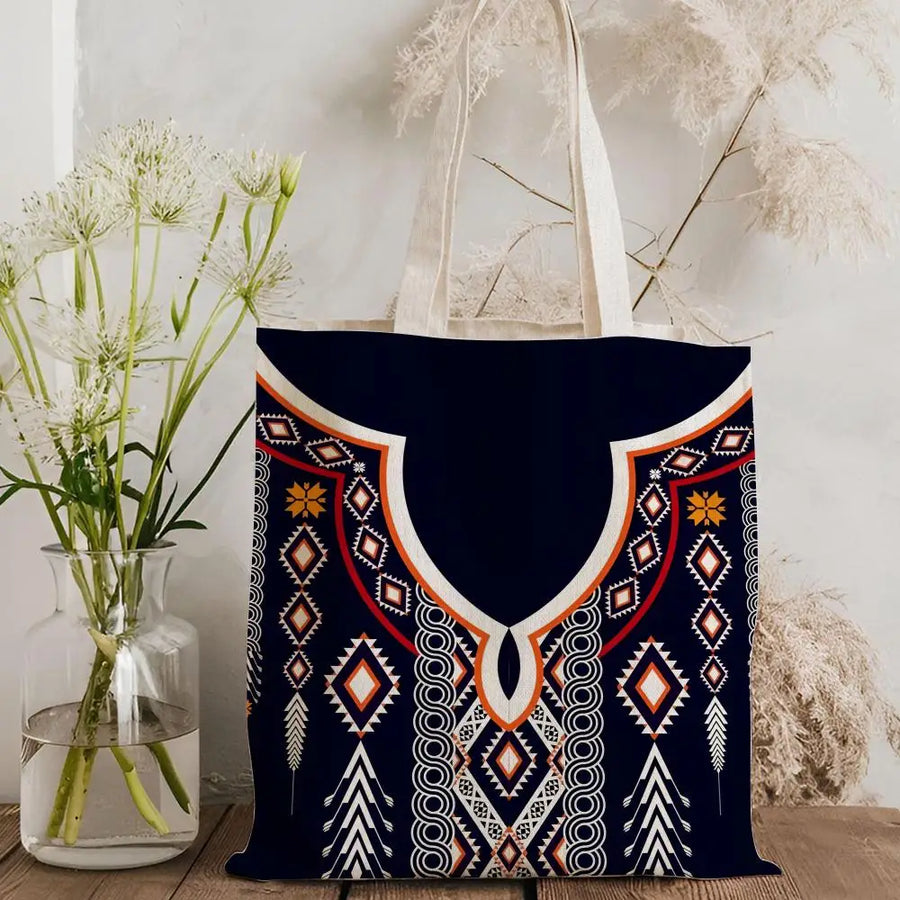 Ethnic Bloom – Classic Floral Lightweight Canvas Tote