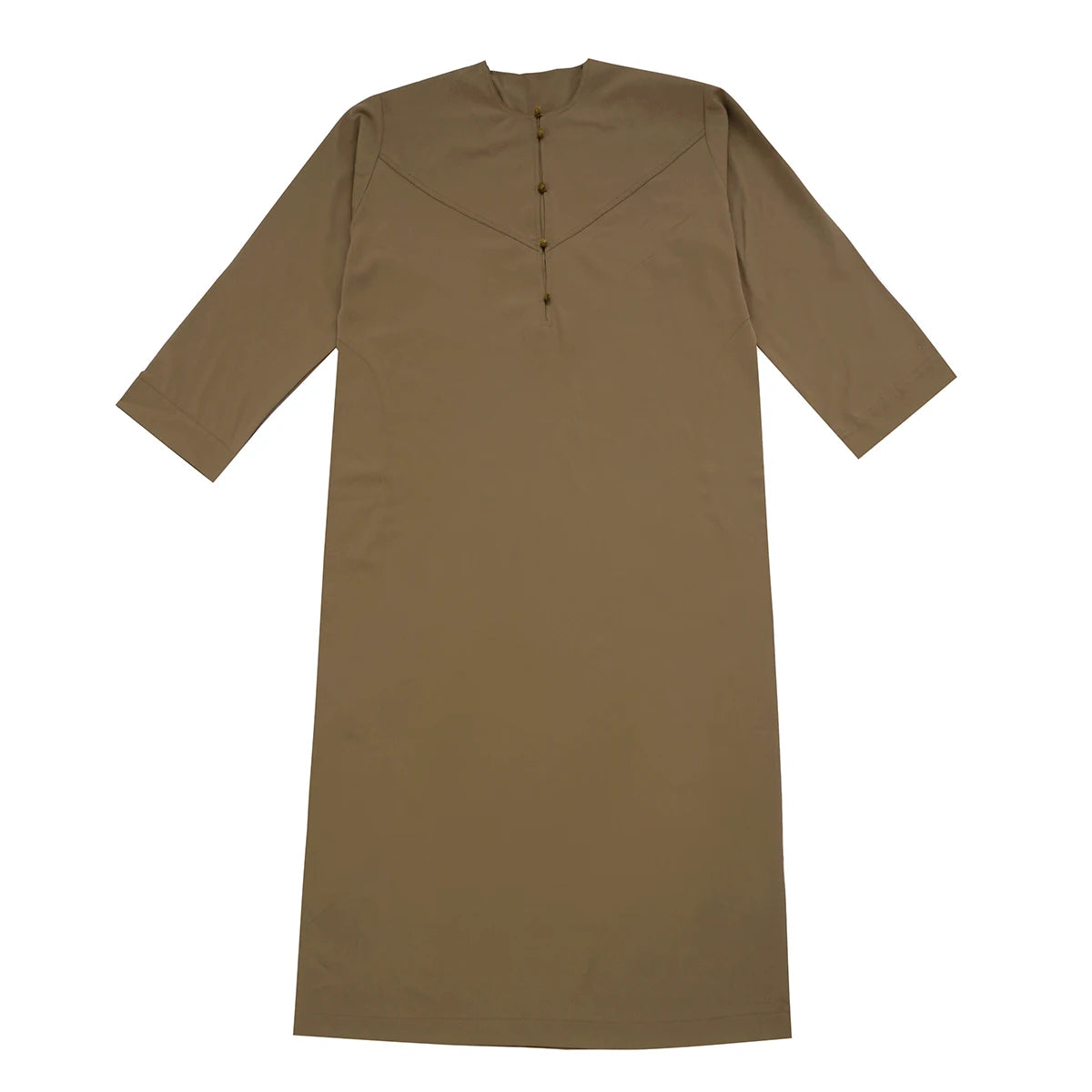 TH839 Men's Muslim Middle Eastern Men Long Sleeves Pure Color Buckle Robe Ramadan Eid Jubba Thobe