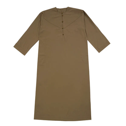 TH839 Men's Muslim Middle Eastern Men Long Sleeves Pure Color Buckle Robe Ramadan Eid Jubba Thobe