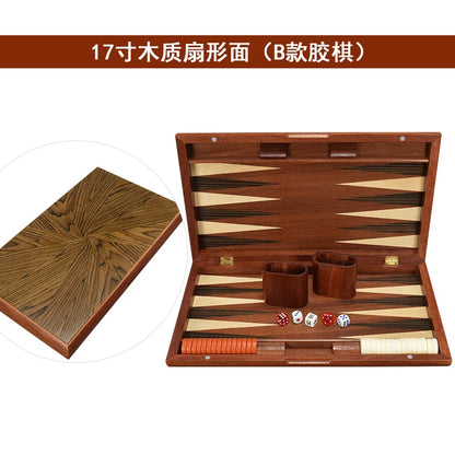 11/13/15/17/19 Inch Wooden Backgammon Set - Classic Board Game for Home & Party Entertainment