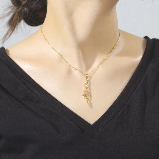 The Palestine Shape Pendant Necklace – Carry the Map of Your Soul