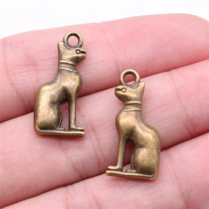Egyptian Charm Set – 10-Piece Pyramid, Eye of Horus, Anubis & Bastet for Jewelry Making