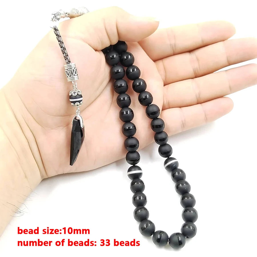 Crystal Tasbih and agates tassel Popular style Black Crystal Muslim prayer beads 33 66 99Misbaha beads Islam Rosary Islamic gift