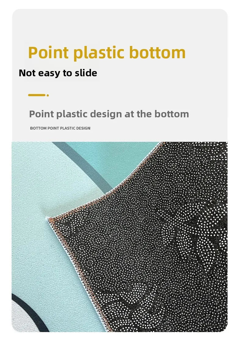 Velvet Dot Plush Colorful Southwestern Style Area Mat Non Slip Backing Machine Washable Vibrant Geometric Patterns Living Room