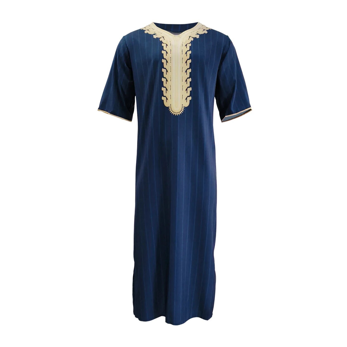 Men's Luxury Graphics Muslim Robes Arab National Loose Casual V-Neck Mid-sleeved Retro Ethnics Jumpsuit Summer M-4XL 2025 New