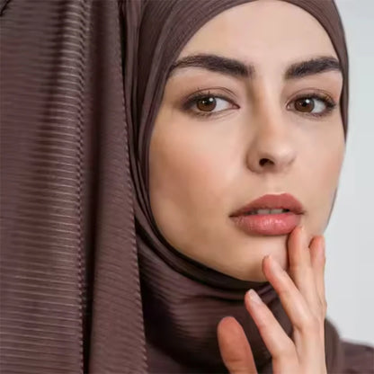 The Knitted Jersey Pleated Hijab – Soft Drapes, Effortless Style