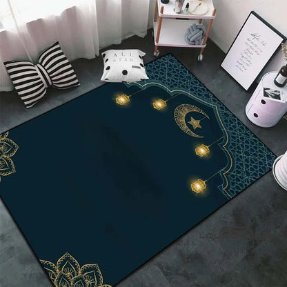 Soft Islamic Prayer Rug for Muslim Women, Elegant Carpet, Home Decoration Portable Prayer