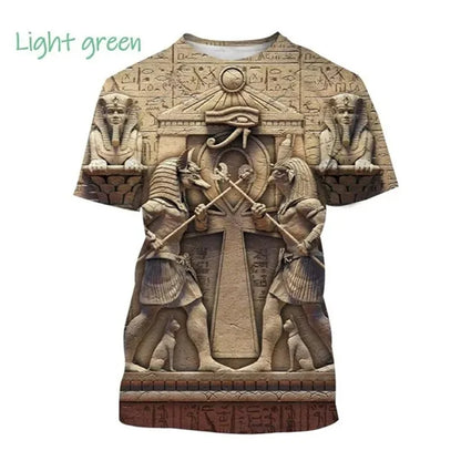 Horus Eye & Pharaoh 3D T-Shirt – Unisex Egyptian Streetwear Summer Tee