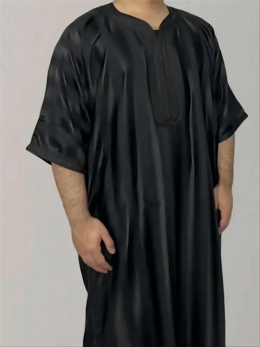 The Striped Jubba – Men's Embroidered Moroccan Dubai Eid Prayer Robe