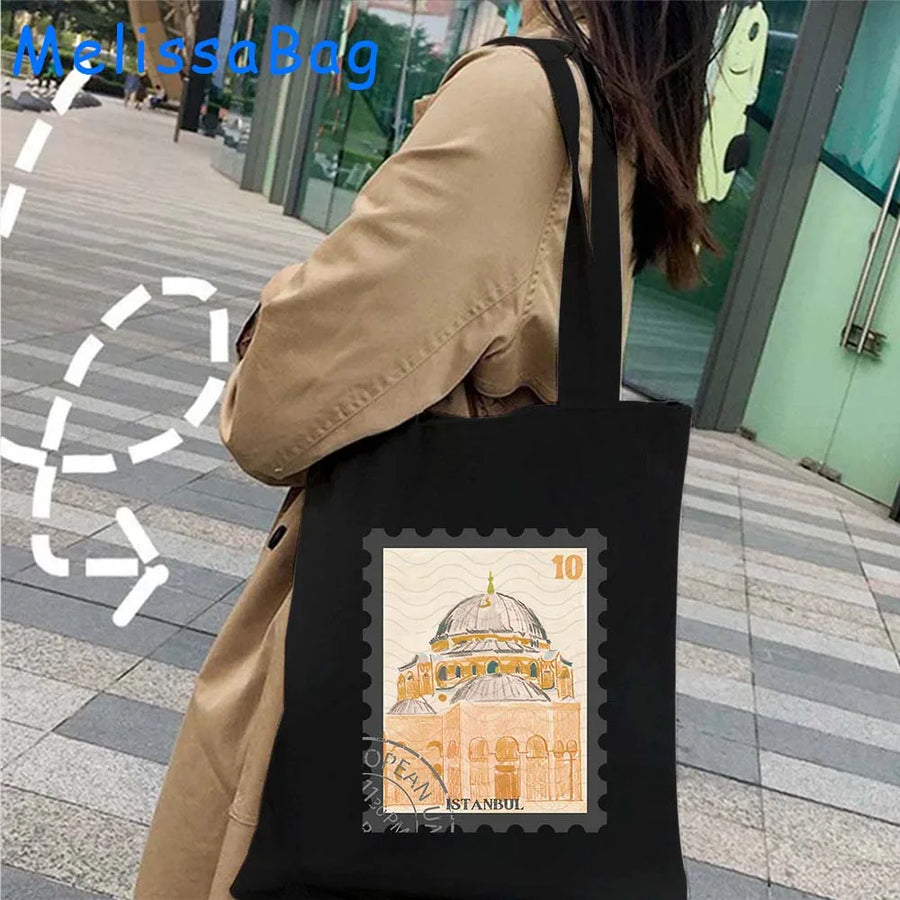 Istanbul in Watercolor – Sultan Ahmed & Galata Skyline Tote