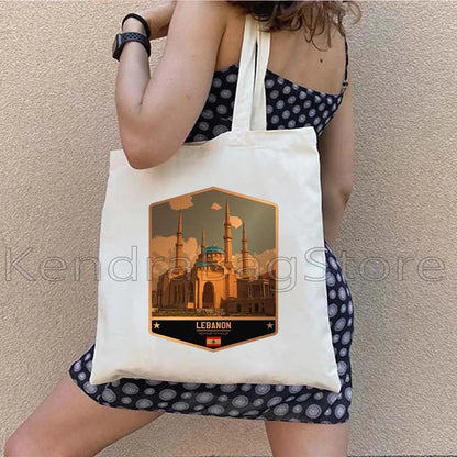 Ya Beirut – Lebanon Flag Heart Canvas Shoulder Tote