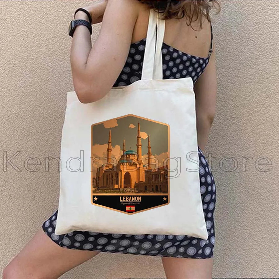 Ya Beirut – Lebanon Flag Heart Canvas Shoulder Tote