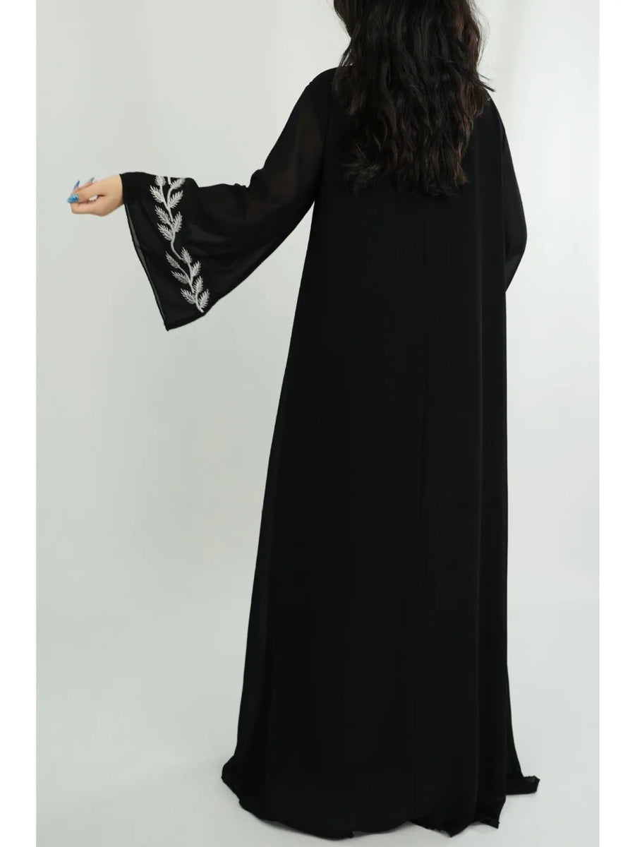 The Eid Set – 2-Piece Embroidered Abaya with Scarf for the Muslim Woman