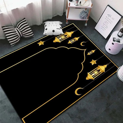 Soft Islamic Prayer Rug for Muslim Women, Elegant Carpet, Home Decoration Portable Prayer