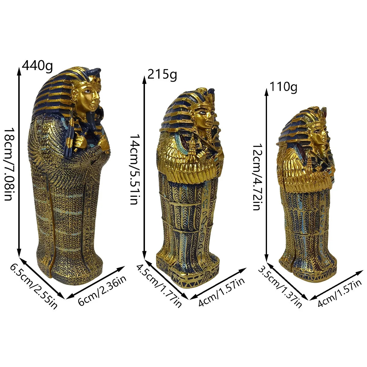 Tutankhamun Coffin & Mummy Ornament – Egyptian Pharaoh Handicraft Decor